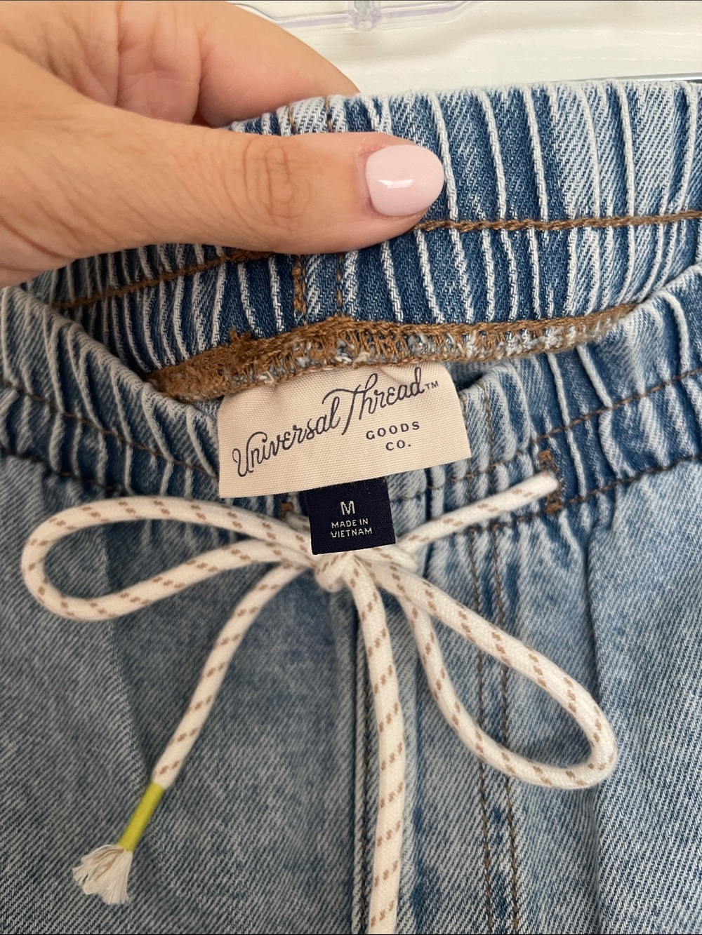 Universal Thread Light Blue Washed Denim Drawstring Shorts - Picture 2 of 4